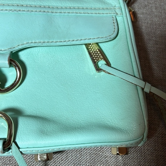 Rebecca Minkoff Purse Wintermint Leather Mini MAC Crossbody Bag - Picture 8 of 13